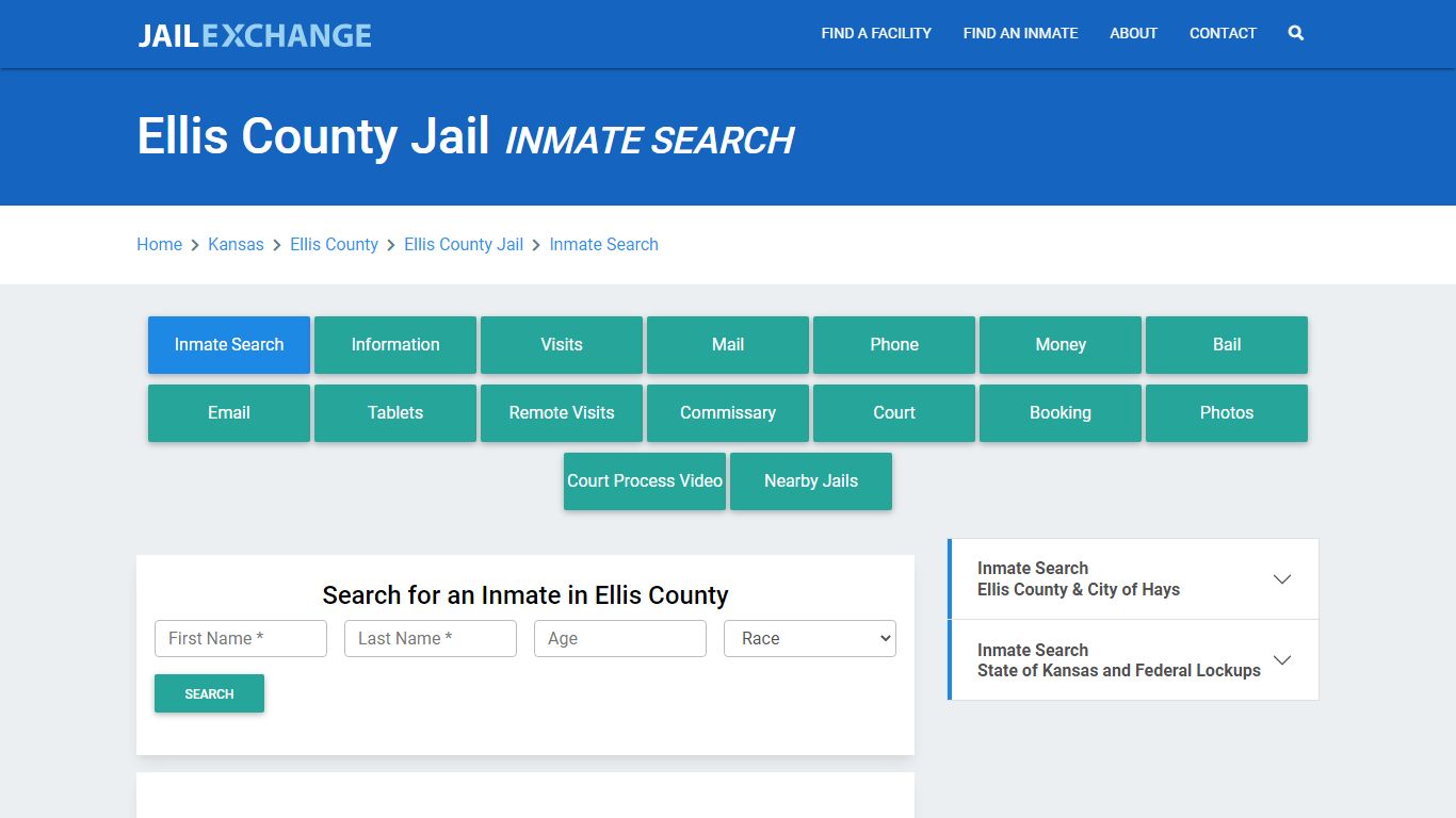 Ellis County Jail, KS Inmate Search: Roster & Mugshots