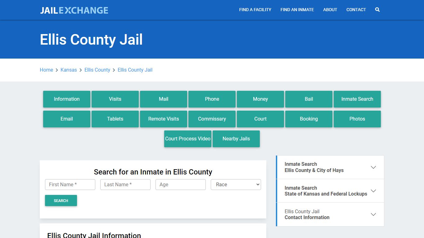 Ellis County Jail Roster Lookup, KS, Inmate Search