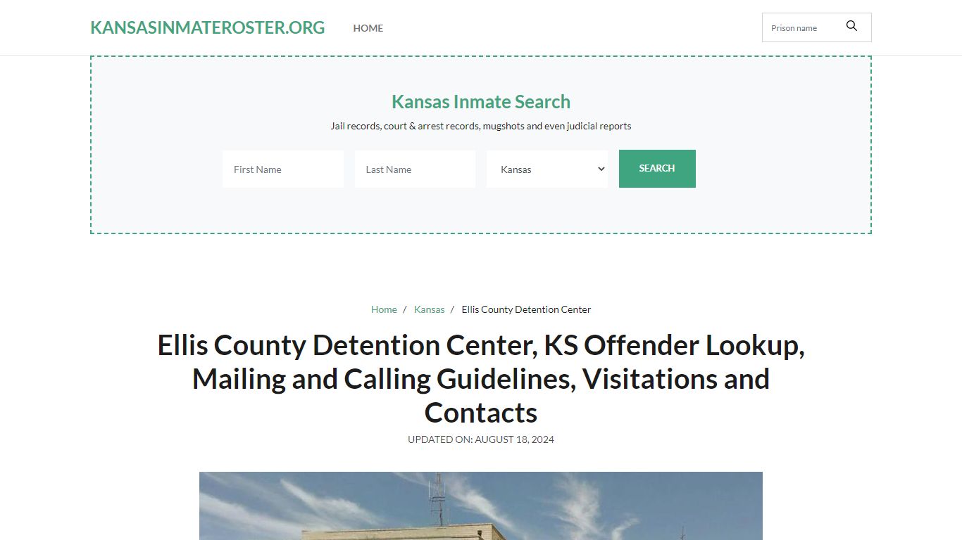 Ellis County Detention Center, KS: Inmate Search Options, Visitations ...